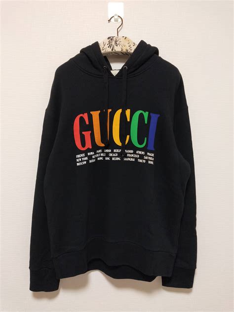 gucci cities hoodie|gucci oversized logo hoodie.